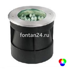 Встраиваемый LED-прожектор 9-диодный 12/24VDC IP67, Д=160 мм RGB